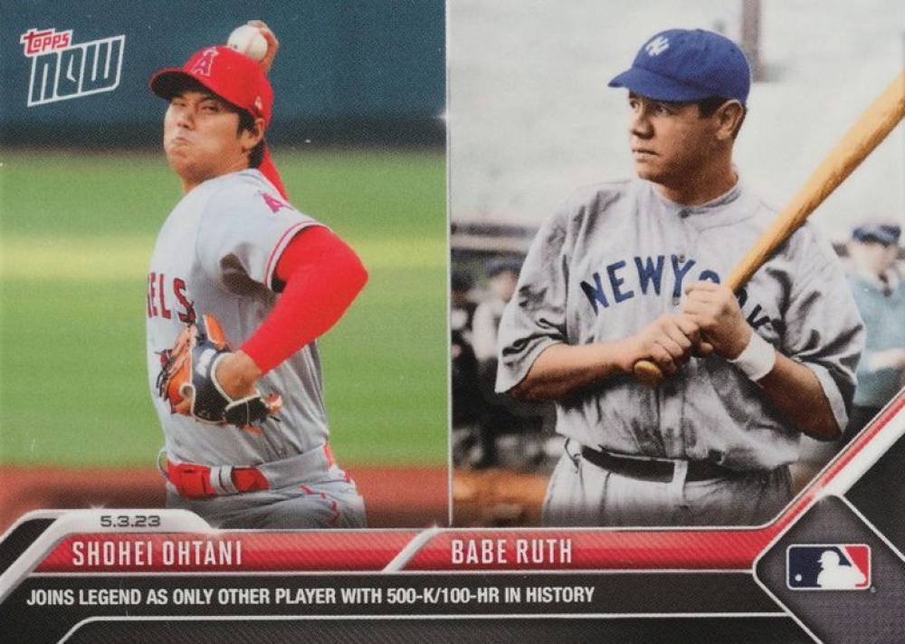 2023 Topps Now Babe Ruth/Shohei Ohtani #233 Baseball Card