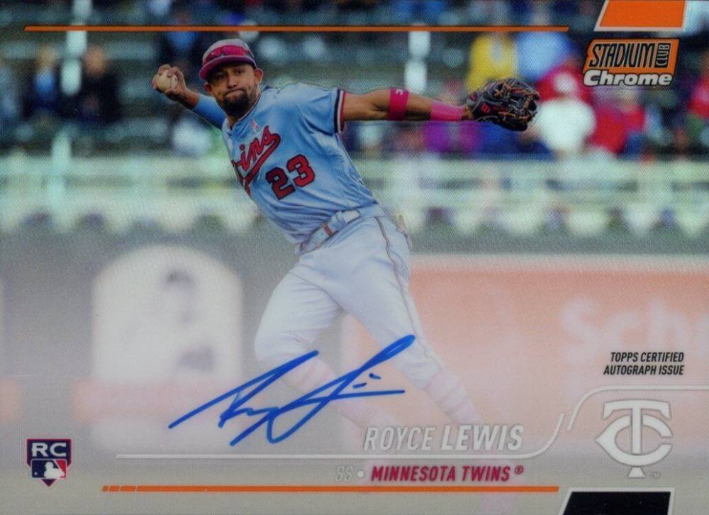 2022 Topps Stadium Club Chrome Autographs Royce Lewis #ROY Baseball Card