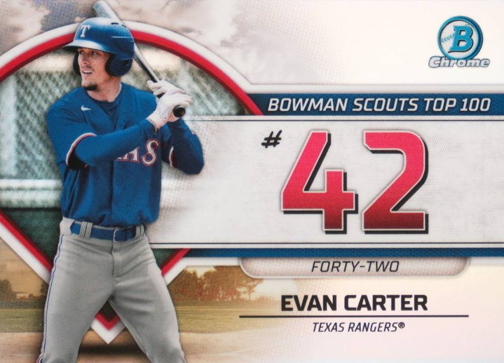 2023 Bowman Scouts' Top 100 Evan Carter #BTP42 Baseball Card