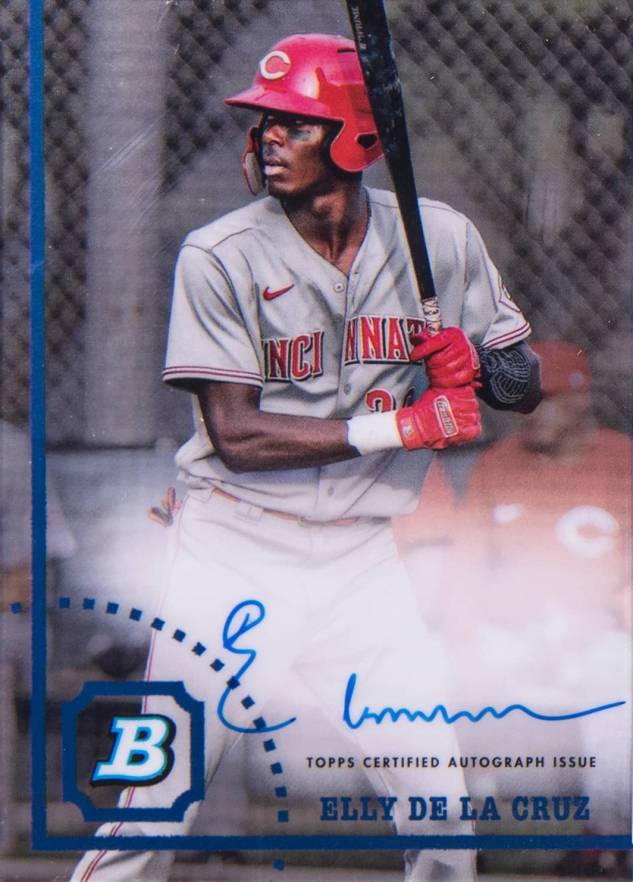 2022 Bowman Heritage Chrome Prospect Autographs Elly de La Cruz #CPAED Baseball Card