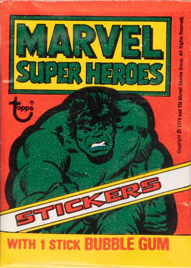 1976 Super Heroes Stickers Wax Pack #WP Non-Sports Card