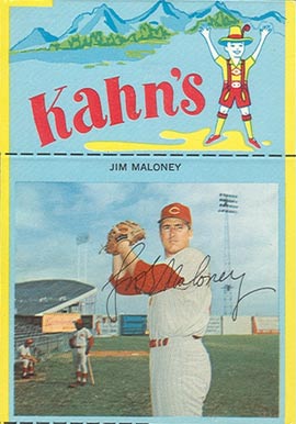 1968 Kahn's Wieners Jim Maloney # Baseball Card