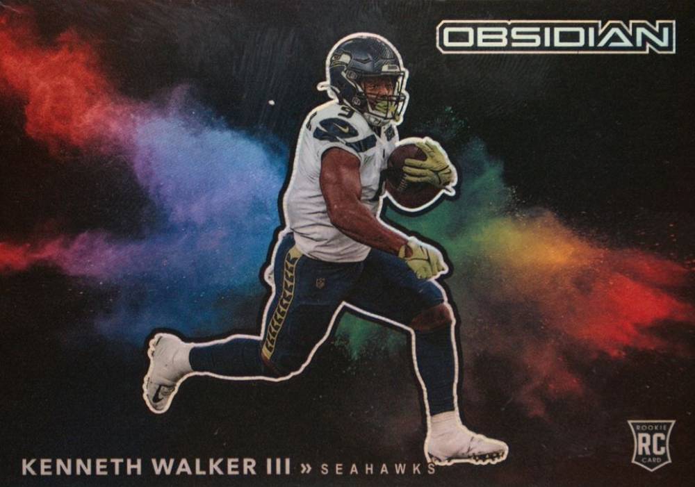 2022 Panini Obsidian Color Blast Black Kenneth Walker III #CBBKWA Football Card