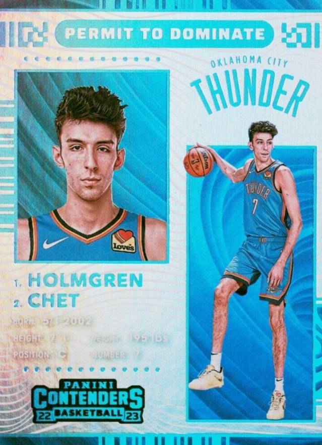 2022 Panini Contenders Permit to Dominate Chet Holmgren #21 Basketball Card