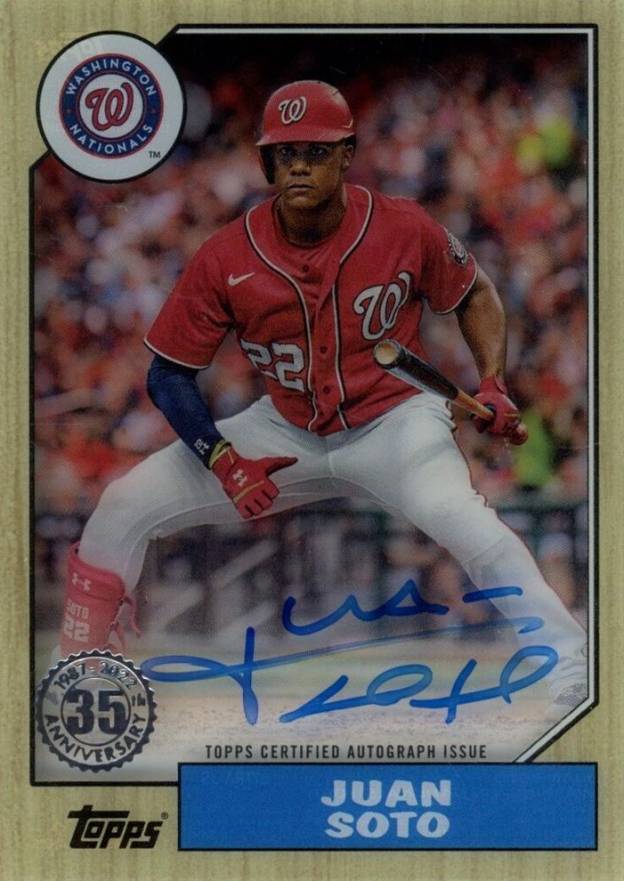 2022 Topps Clearly Authentic 1987 Topps Baseball Autographs Juan Soto #JS Baseball Card