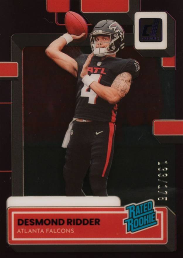 2022 Panini Clearly Donruss Desmond Ridder #52 Football Card