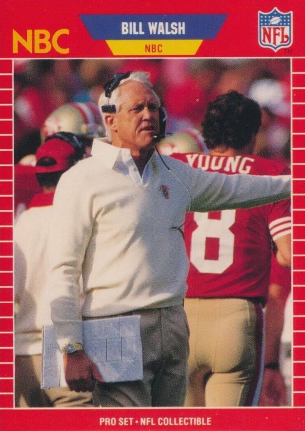 1989 Pro Set Announcer Inserts Bill Walsh #30 Football Card