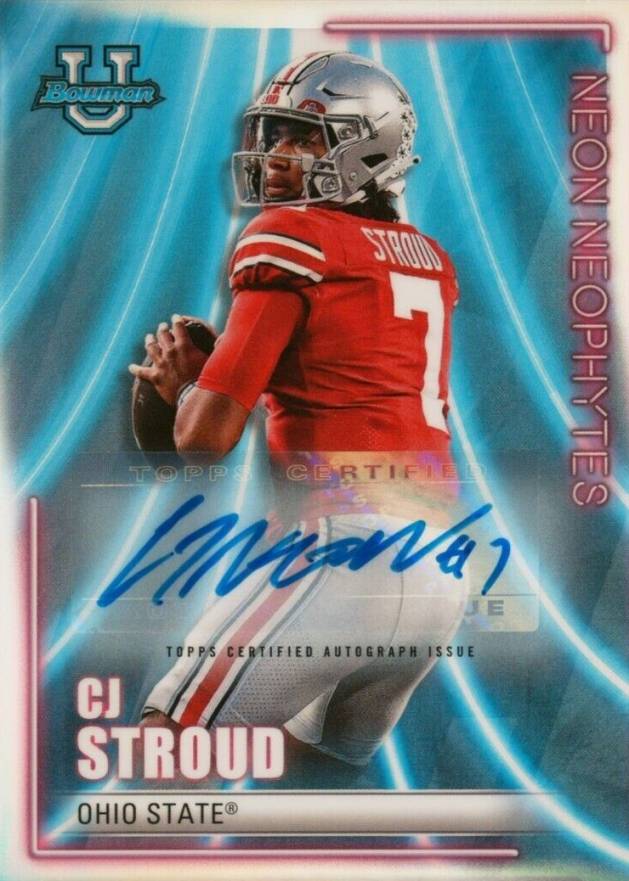 2022 Bowman's Best University Neon Neophytes CJ Stroud #NN2 Football Card