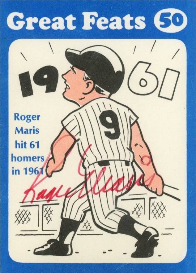 1972 Laughlin Great Feats Roger Maris #50 Baseball Card