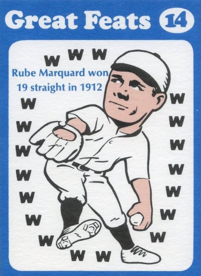 1972 Laughlin Great Feats Rube Marquard #14 Baseball Card