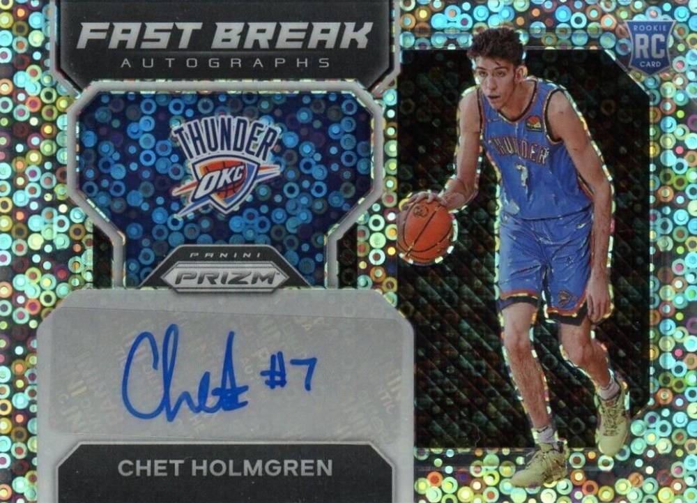 2022 Panini Prizm Fast Break Rookie Autographs Chet Holmgren #FBRCHT Basketball Card