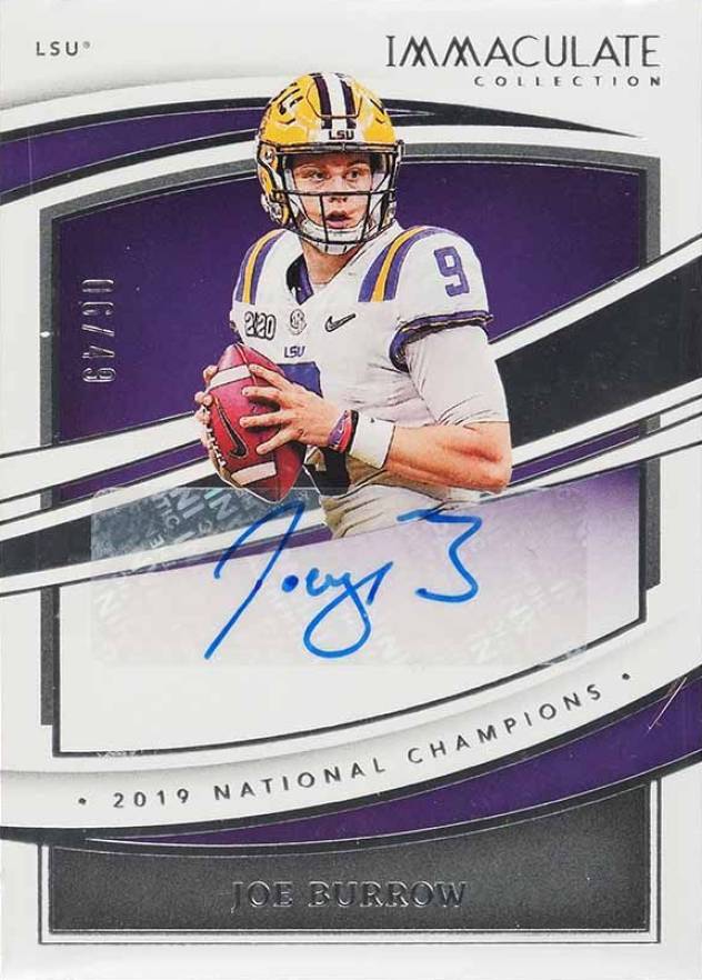 2022 Panini Immaculate Collection Collegiate Immaculate Champions Autographs Joe Burrow #JBU Football Card