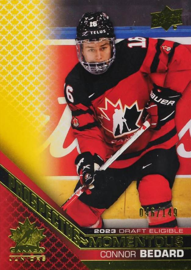 2022 Upper Deck Team Canada Juniors Prospectus Momentous Connor Bedard #12 Hockey Card