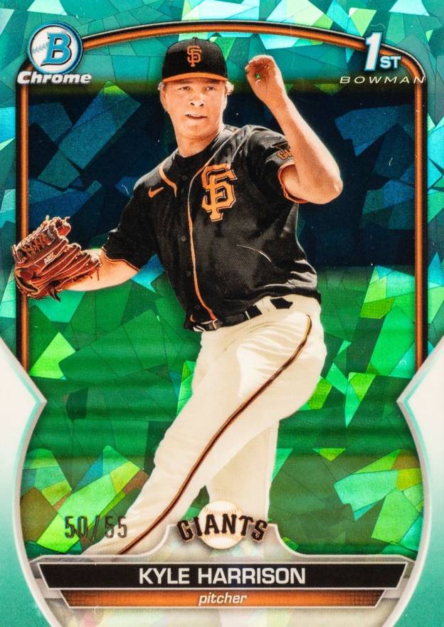 2023 Bowman Sapphire Edition Chrome Prospects Kyle Harrison #BCP93 Baseball Card