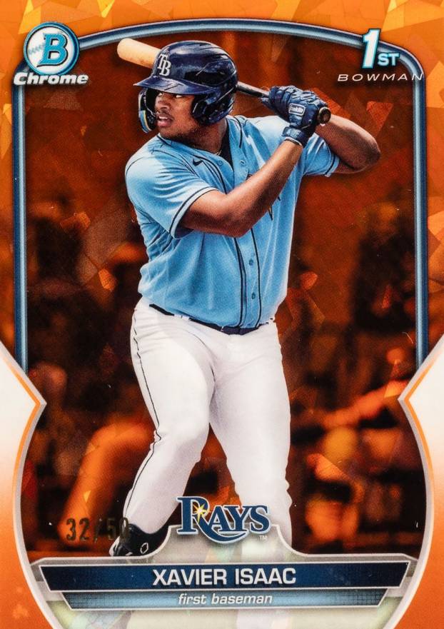 2023 Bowman Sapphire Edition Chrome Prospects Xavier Isaac #BCP145 Baseball Card