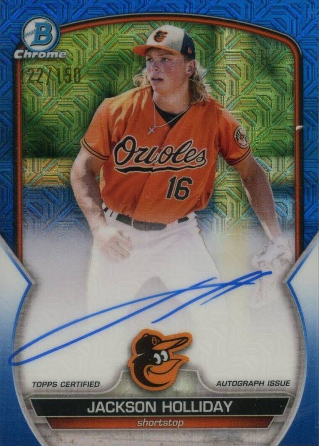 2023 Bowman Mega Box Chrome Prospect Autographs Jackson Holliday #JH Baseball Card