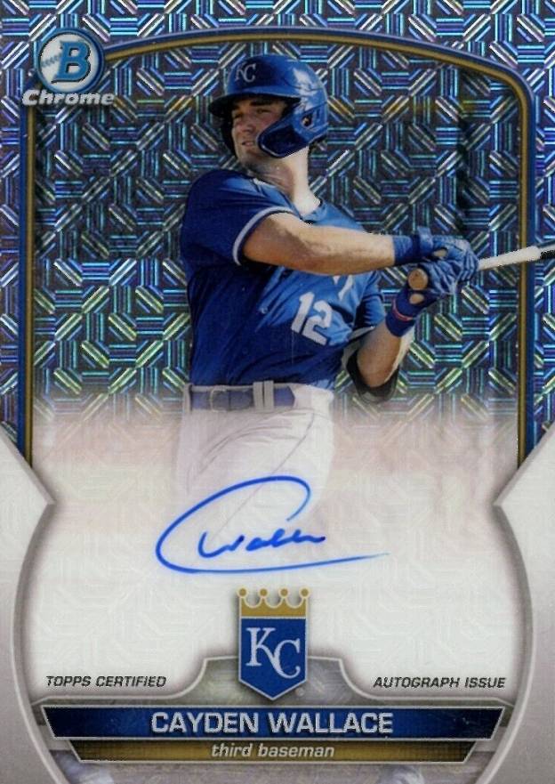 2023 Bowman Mega Box Chrome Prospect Autographs Cayden Wallace #CW Baseball Card