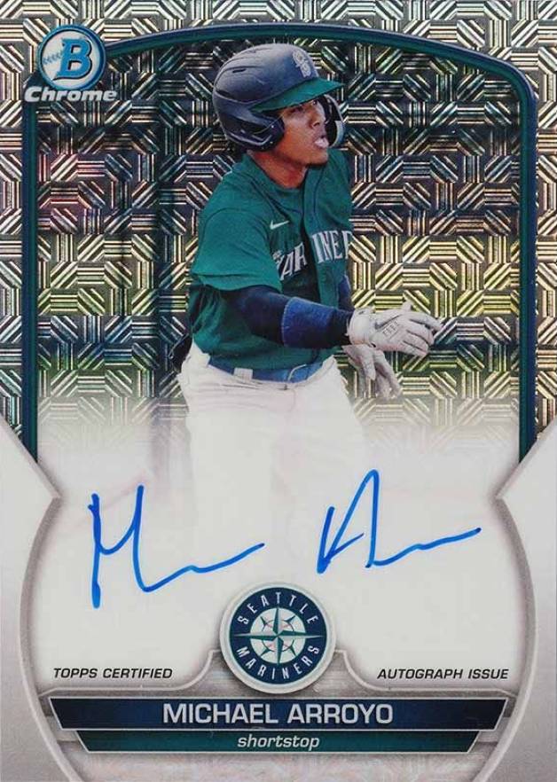 2023 Bowman Mega Box Chrome Prospect Autographs Michael Arroyo #MA Baseball Card