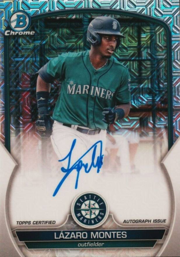 2023 Bowman Mega Box Chrome Prospect Autographs Lazaro Montes #LM Baseball Card