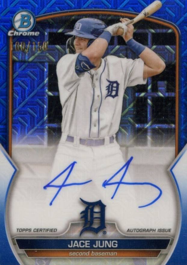 2023 Bowman Mega Box Chrome Prospect Autographs Jace Jung #JJ Baseball Card