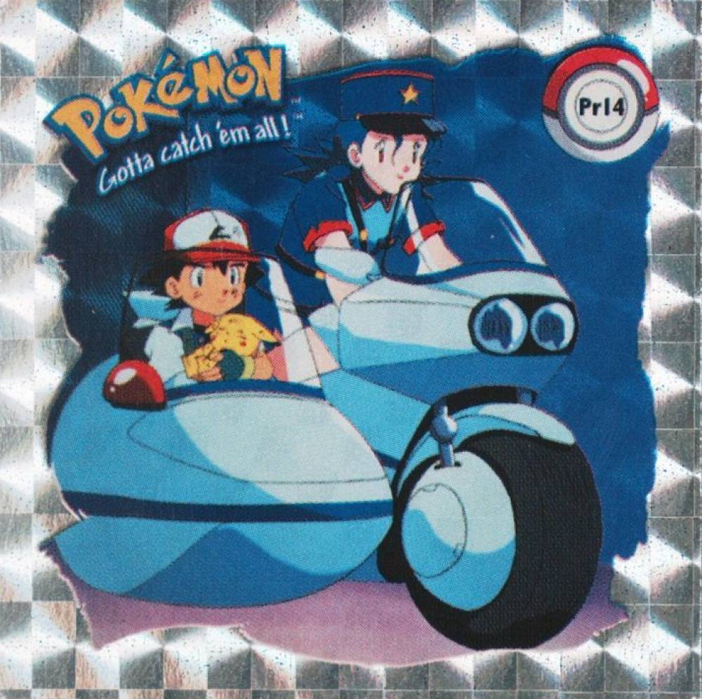 1999 Pokemon Stickers Series 1 Bonus Prism Stickers Pikachu and Ash #PR14 TCG Card