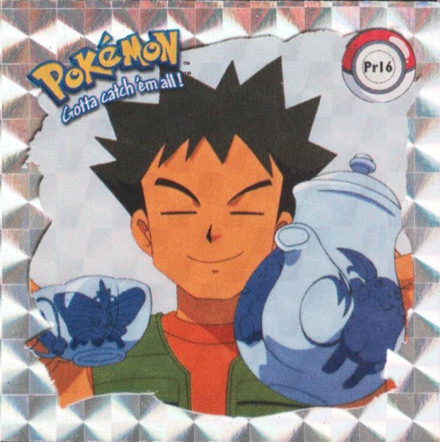 1999 Pokemon Stickers Series 1 Bonus Prism Stickers Brock #PR16 TCG Card