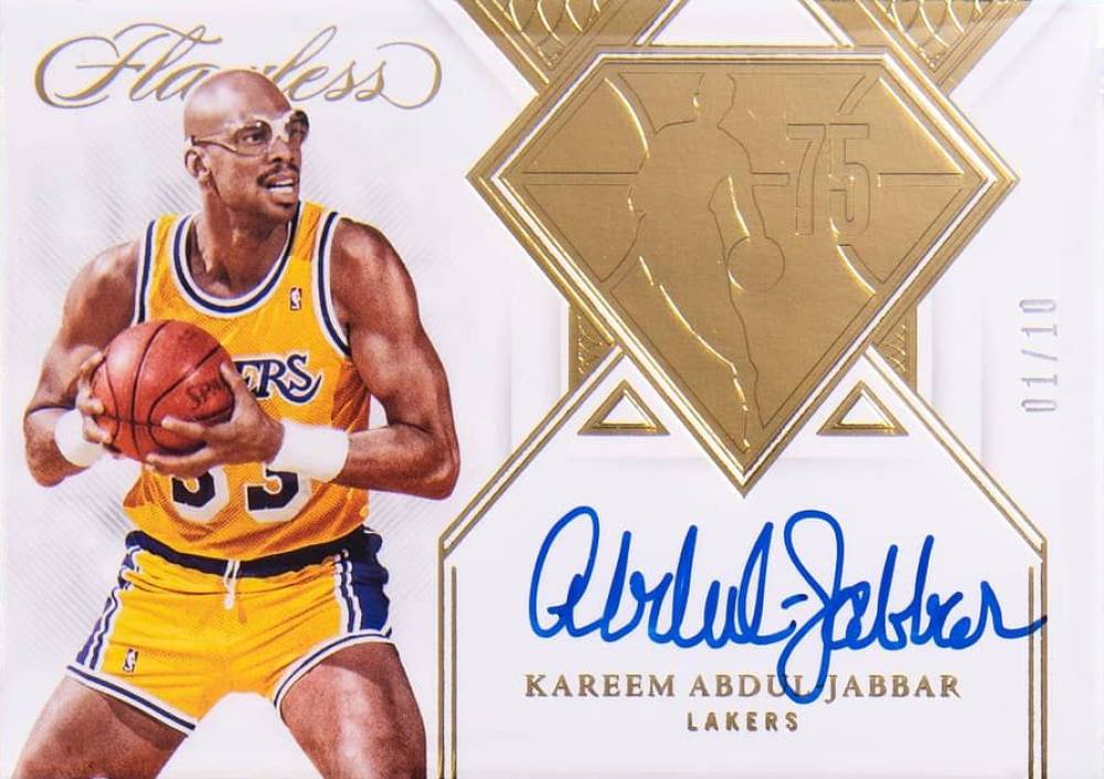 2021 Panini Flawless Flawless 75th Team Autographs Kareem Abdul-Jabbar #75AKAJ Basketball Card