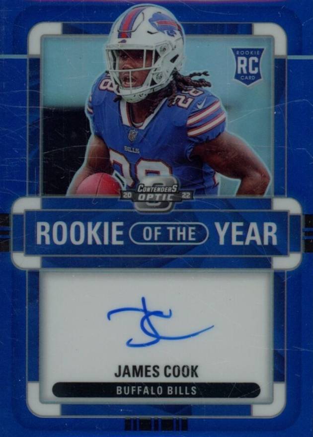 2022 Panini Contenders Optic Rookie of the Year Contenders Autographs James Cook #ROYJC Football Card