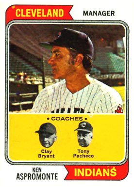 1974 Topps Indians Manager/Coaches #521 Baseball Card