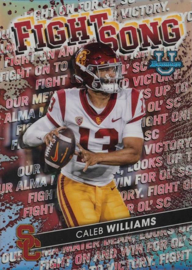 2022 Bowman's Best University Fight Song Caleb Williams #FS4 Football Card