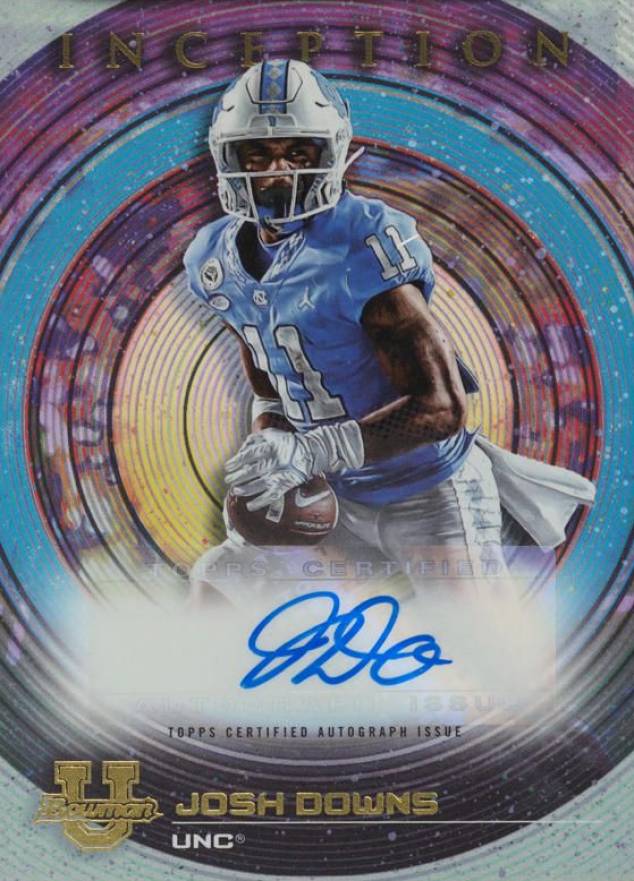 2022 Bowman University Inception Autographs Josh Downs #JDS Football Card