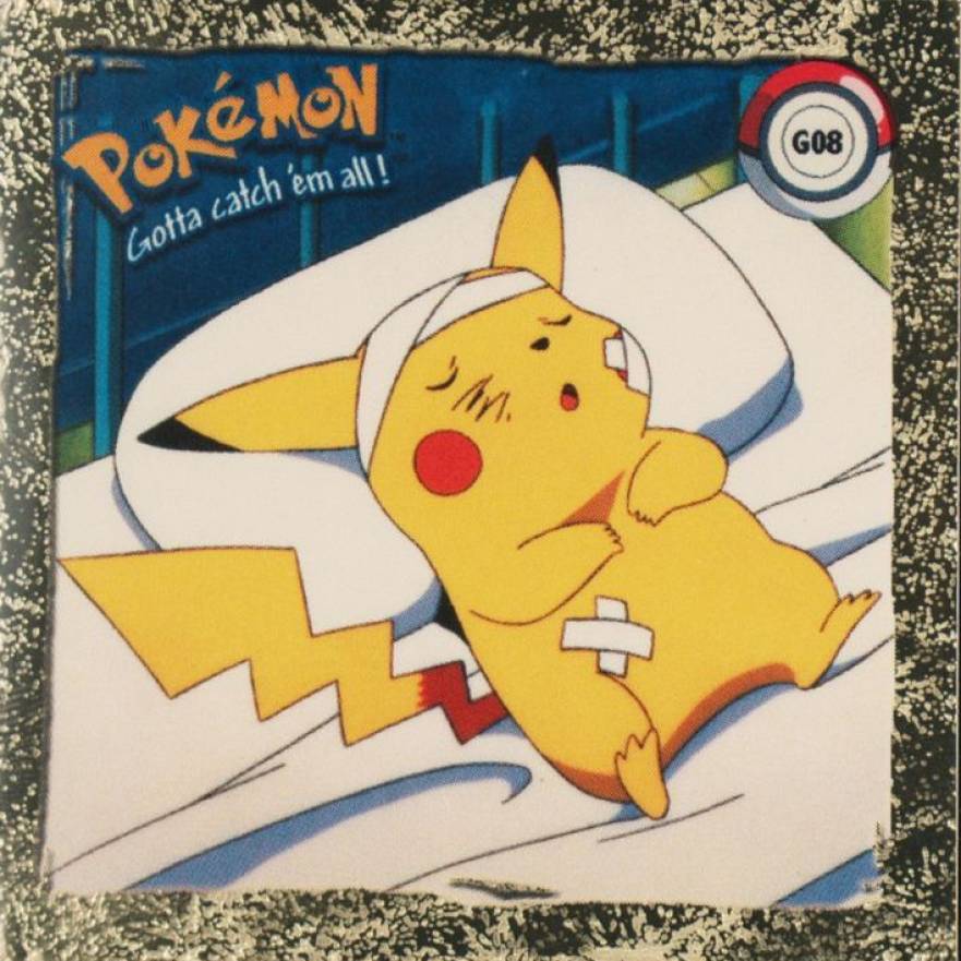 1999 Pokemon Stickers Series 1 Rare Gold Stickers Pikachu #G08 TCG Card