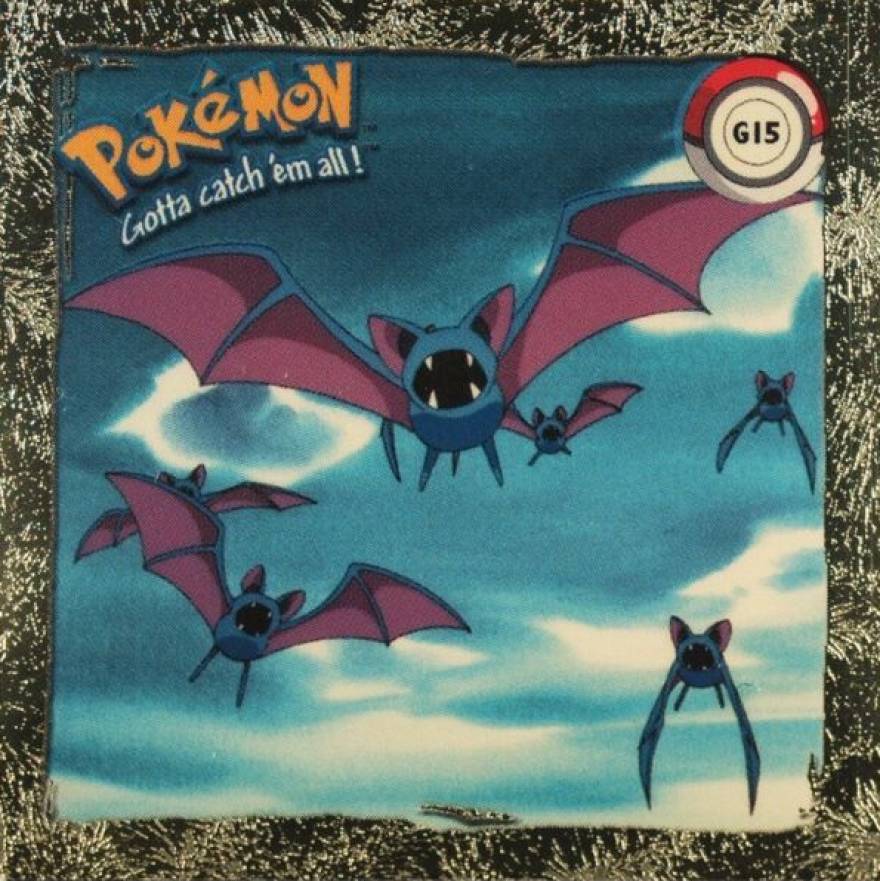 1999 Pokemon Stickers Series 1 Rare Gold Stickers Zubat #G15 TCG Card