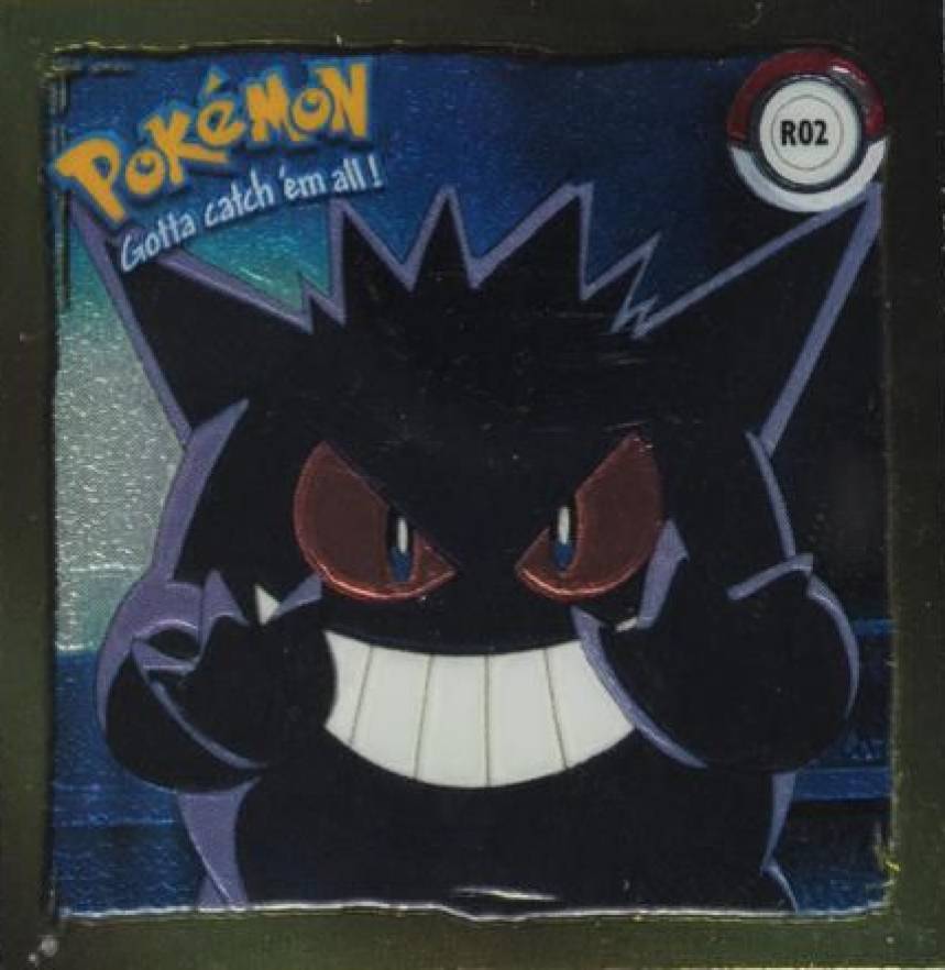 1999 Pokemon Stickers Series 1 Rare Gold Stickers Gengar #R02 TCG Card