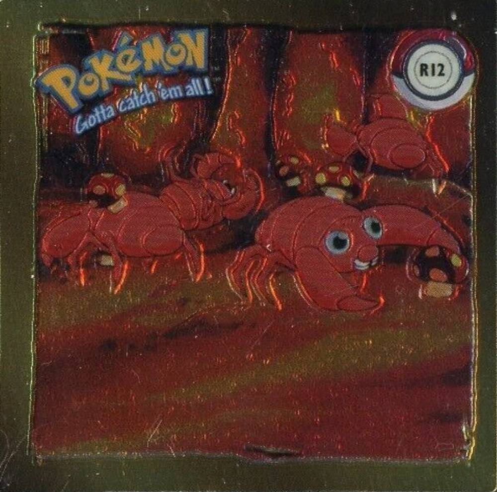 1999 Pokemon Stickers Series 1 Rare Gold Stickers Paras #R12 TCG Card