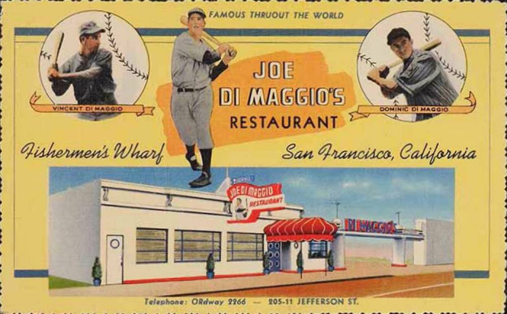 1941 Curteich Postcard Joe DiMaggio's Restaurant # Baseball Card