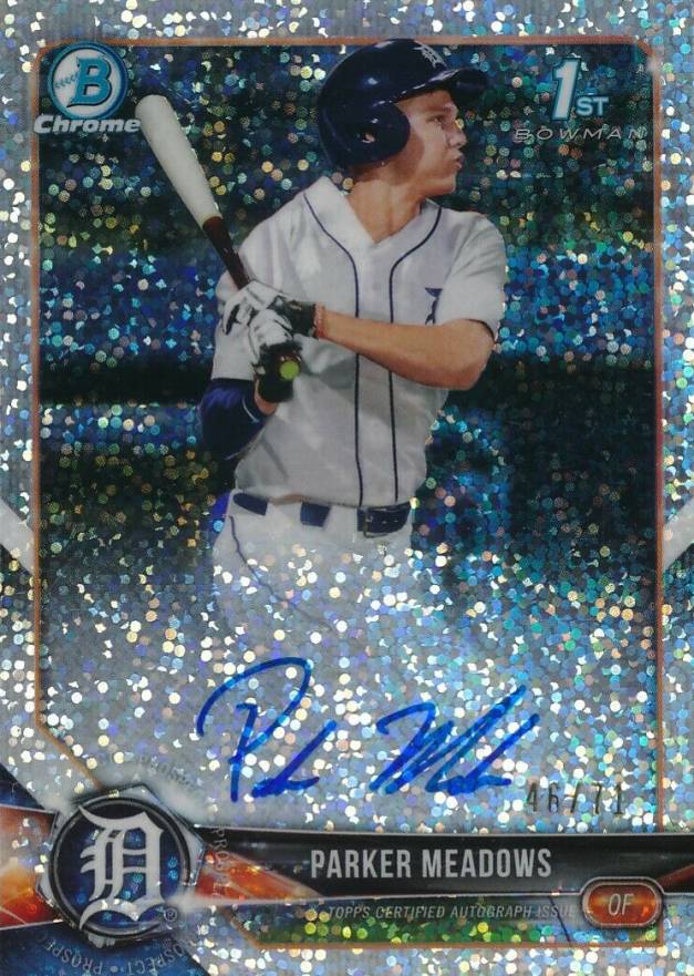 2018 Bowman Draft Chrome Draft Picks Autographs Parker Meadows #CDAPM Baseball Card