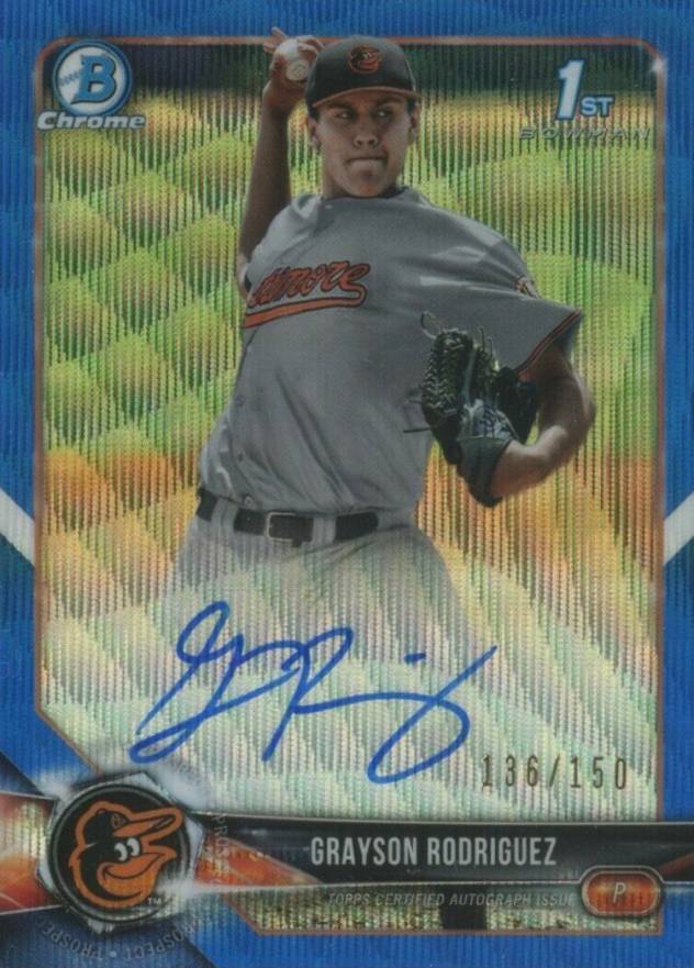 2018 Bowman Draft Chrome Draft Picks Autographs Grayson Rodriguez #CDAGR Baseball Card