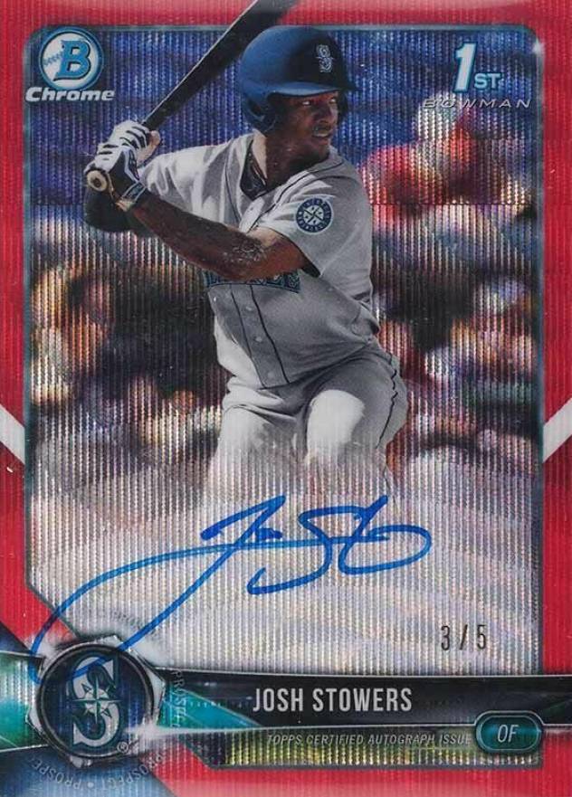 2018 Bowman Draft Chrome Draft Picks Autographs Josh Stowers #CDAJS Baseball Card