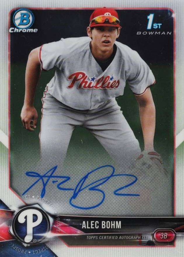 2018 Bowman Draft Chrome Draft Picks Autographs Alec Bohm #CDAAB Baseball Card