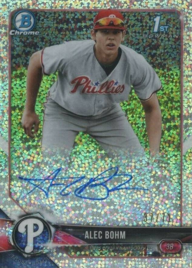 2018 Bowman Draft Chrome Draft Picks Autographs Alec Bohm #CDAAB Baseball Card