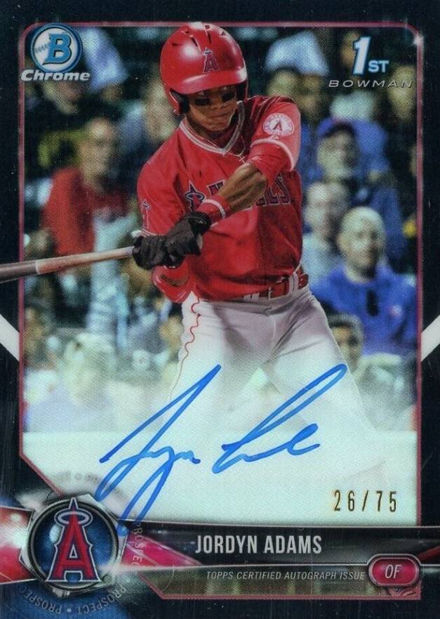 2018 Bowman Draft Chrome Draft Picks Autographs Jordyn Adams #CDAJA Baseball Card