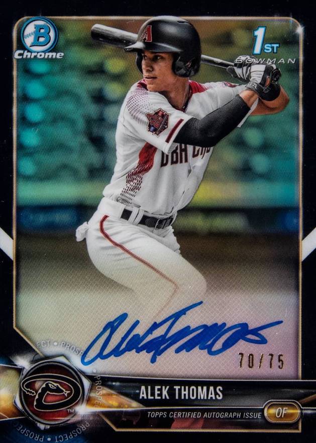 2018 Bowman Draft Chrome Draft Picks Autographs Alek Thomas #CDAAT Baseball Card