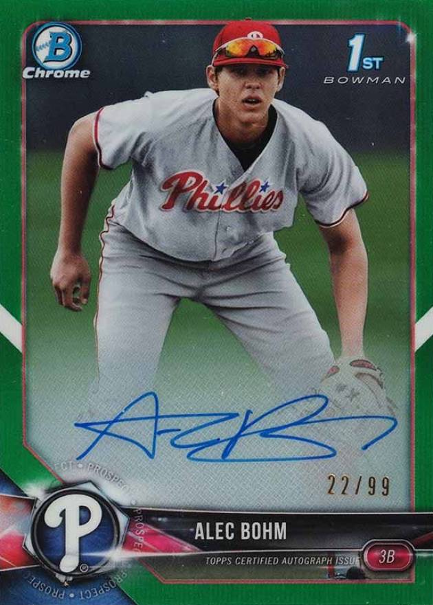 2018 Bowman Draft Chrome Draft Picks Autographs Alec Bohm #CDAAB Baseball Card