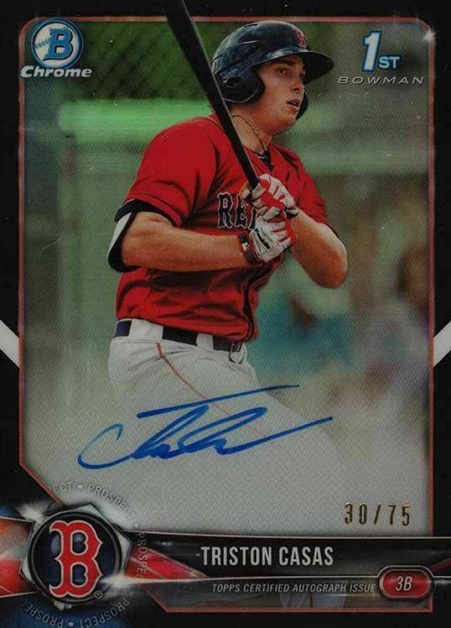 2018 Bowman Draft Chrome Draft Picks Autographs Triston Casas #CDATC Baseball Card