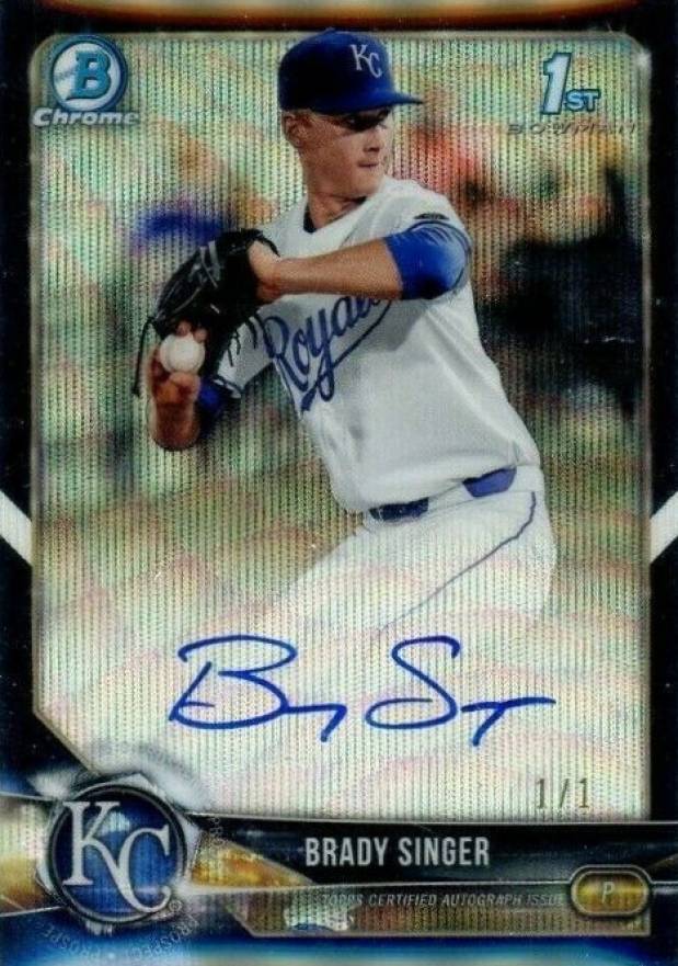 2018 Bowman Draft Chrome Draft Picks Autographs Brady Singer #CDABS Baseball Card