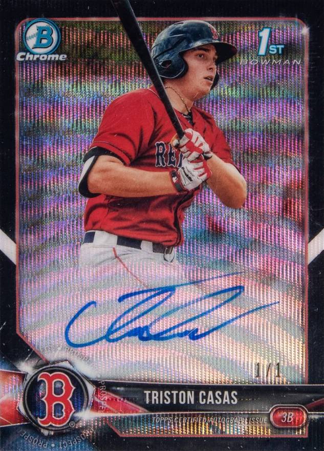 2018 Bowman Draft Chrome Draft Picks Autographs Triston Casas #CDATC Baseball Card