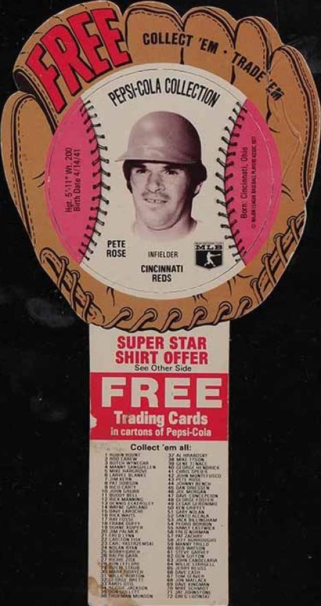 1977 Pepsi-Cola Baseball Stars Discs Pete Rose # Baseball Card