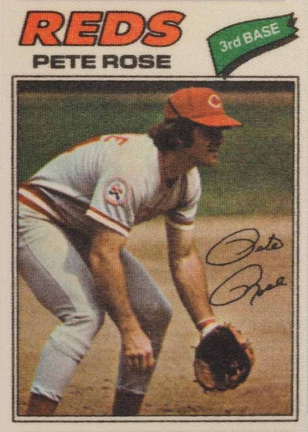 1977 Topps Cloth Stickers Pete Rose #38 Baseball Card