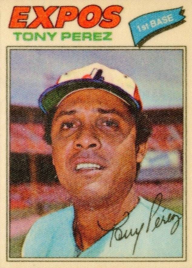 1977 Topps Cloth Stickers Tony Perez #37 Baseball Card